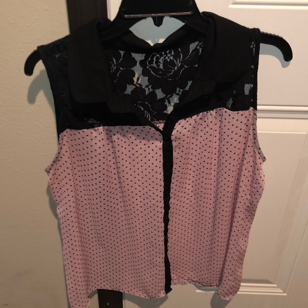 Lightweight lace button up top